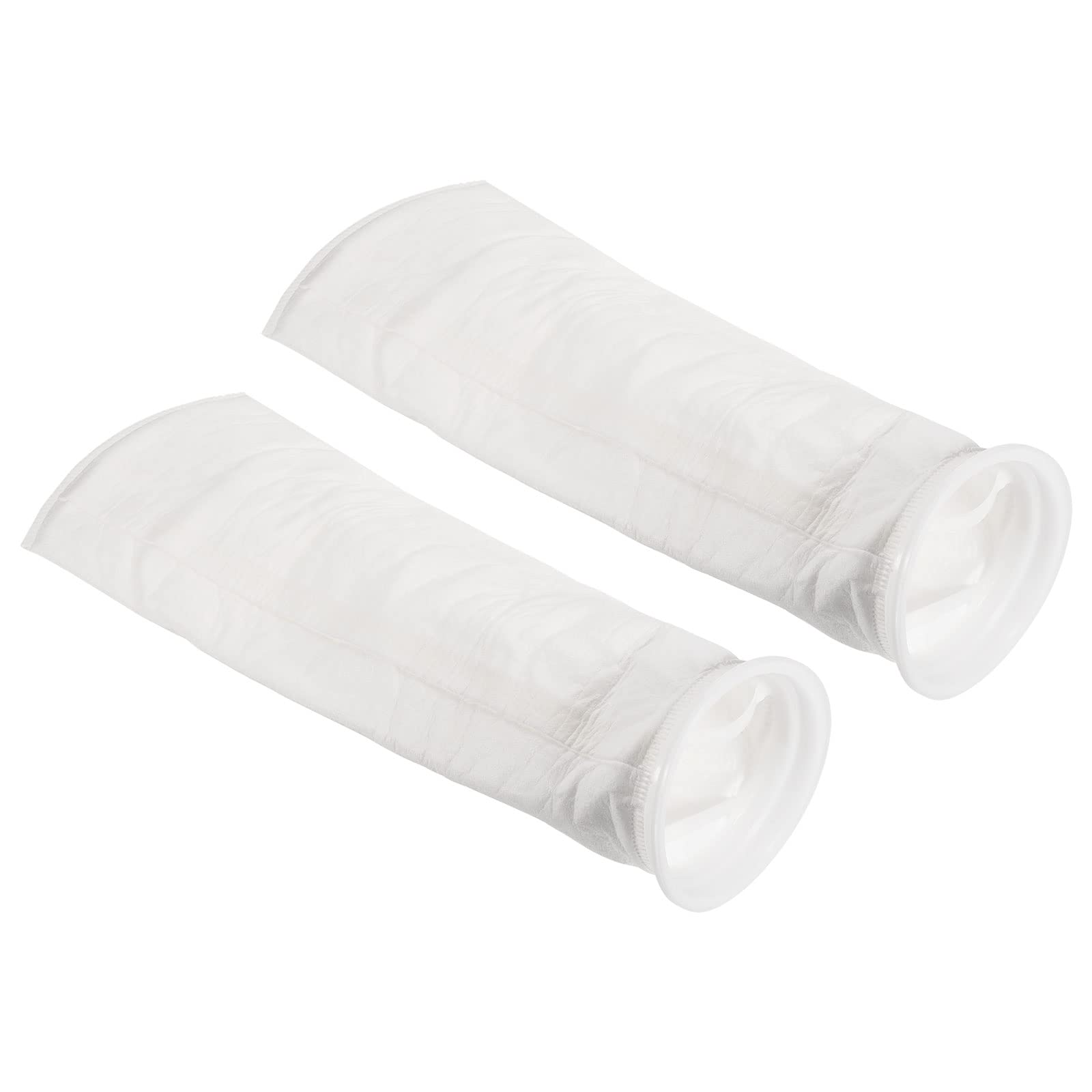 PATIKIL 6 Inch Ring Filter Socks 5 Micron, 2 Pack Mesh Bags Pool Skimmer Basket, White