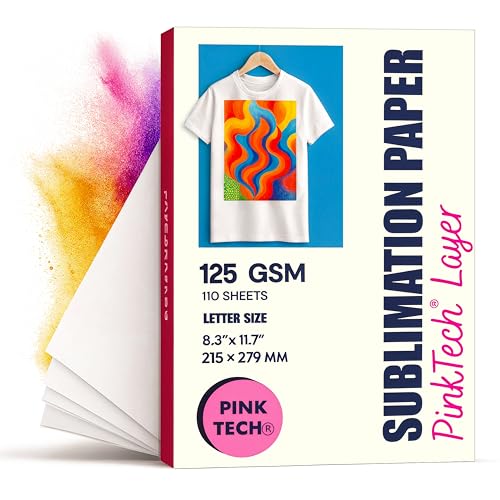 Hayes PinkTech Sublimation Paper 8.5x11 Inch 110 Sheets 125gsm for...