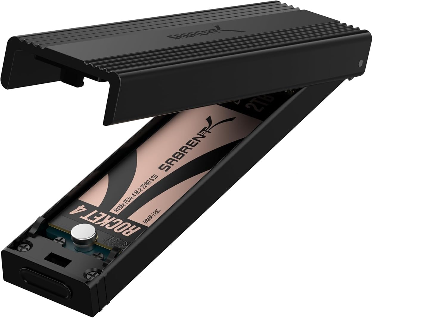 SABRENT NVMe Gehäuse und m2 SATA SSD Adapter (M-Key, M+B Key) USB C 3.2X2 10Gbps Kühlkörper Design (EC-SNVE)