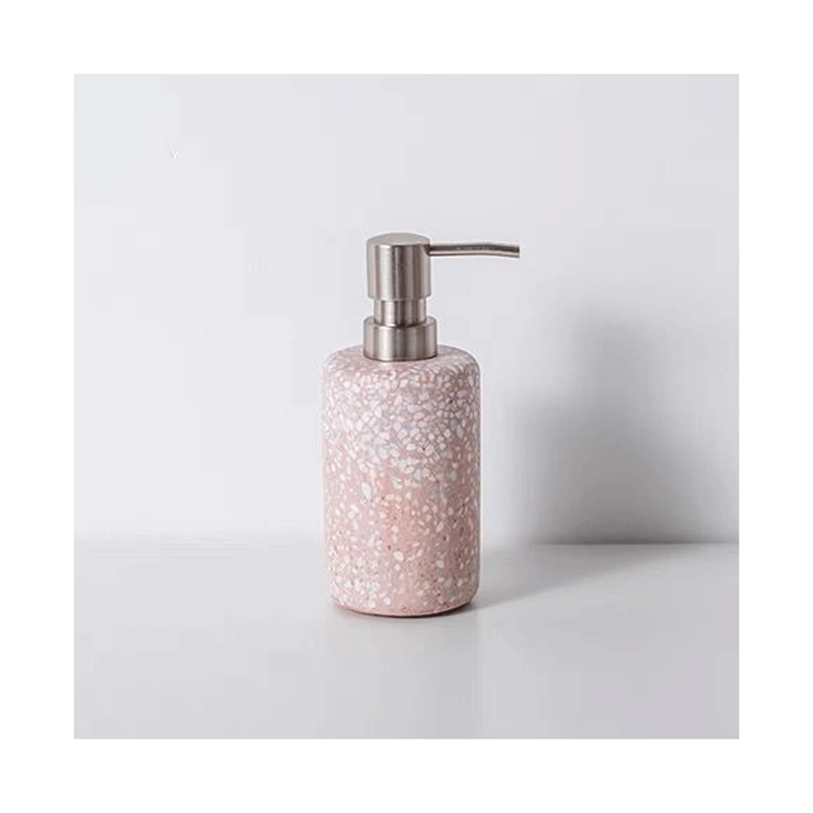 Yofab Dispenser di Sapone Liquido Ricaricabile Dispenser di Sapone Liquido per Mani in Ceramica Bianca Porta spazzolino in Pietra per Bagno o Cucina 6,3 Once.