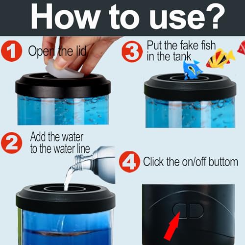 image for YPCOO Mini Bubble Fish Lamp,Fake Fish Tank Aquarium Lamp,Multi-Color C