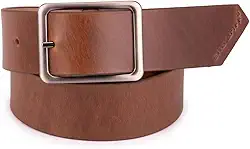 Cinto Casual com Fivela Quadrada Ajustável Couro Legítimo