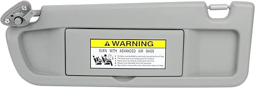 SCITOO Conjunto de visera solar gris del lado izquierdo del conductor para Honda Civic sin techo corredizo (83280-SNA-A01ZE)