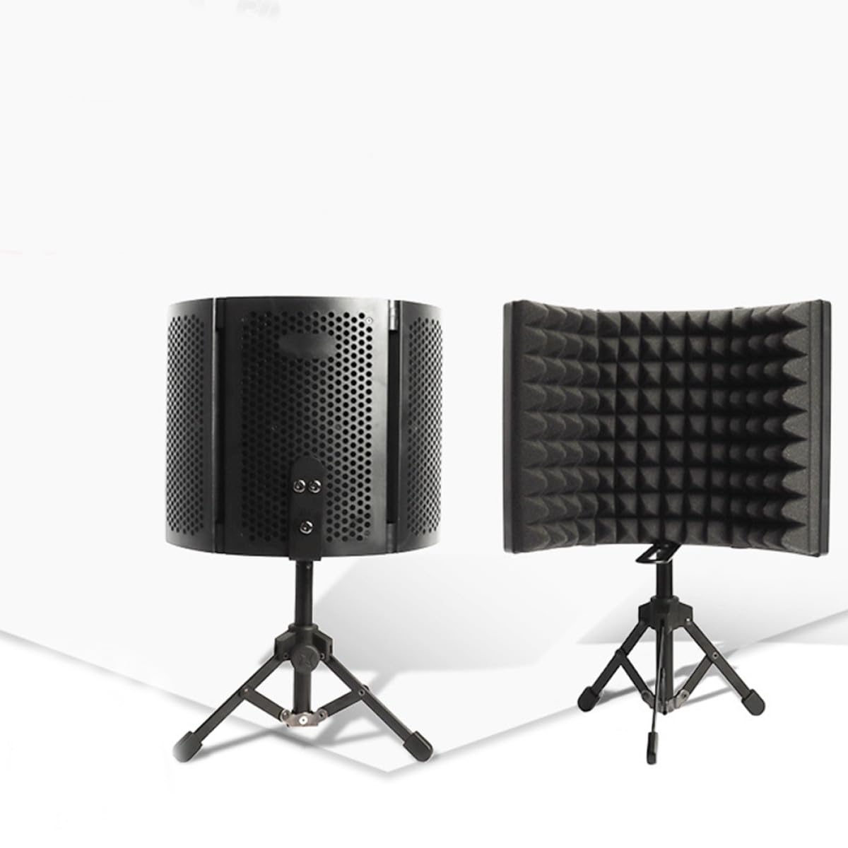 POPETPOP Robuster Mikrofon Windschutz mit Rauschunterdrückung Drei Stück Sponge und Metall Einstellbarer Winkel und Einfache Installation für Studio und Aufnahme