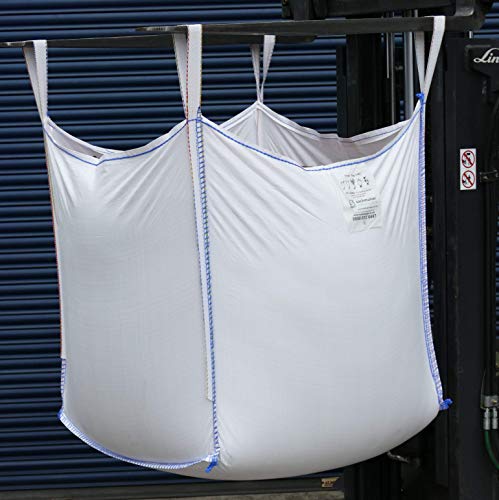 Sackmaker Builders One Ton en Vrac Sac - Dumpy Bag 1000 Kg SWL - Sac de Construction de Qualité Supérieure avec Étiquette de Sécurité - 4 Boucles de Levage (5 Pack) Cover