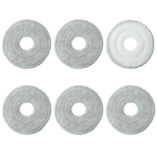 Image of 6pcs Replacement Mop Pads Compatible with Dreame L10s L20 Ultra L10s Pro Ultra Heat L10 Ultra L10s Pro L10 Prime Xiaomi X10+ S10+ X40 Ultra Robot Vacuum Cleaner, Reusable Microfibre Cleaning Cloth