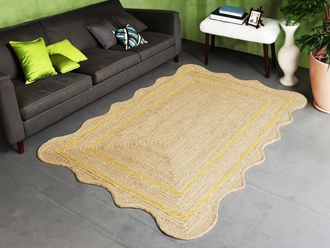 Tappeto in iuta bohémien, 6 x 4 m, giallo smerlato