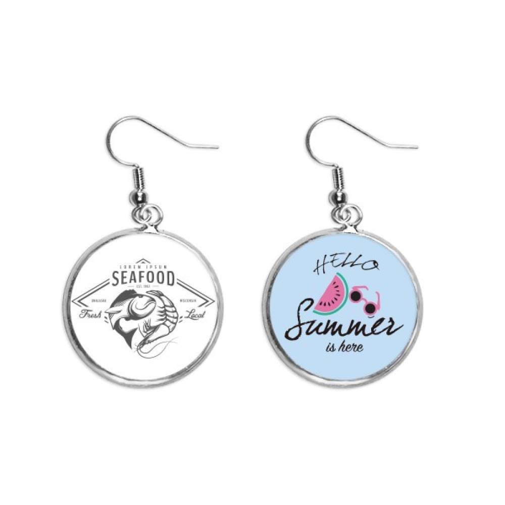 Pendientes de sandía de verano para lóbulo con diseño marino 5