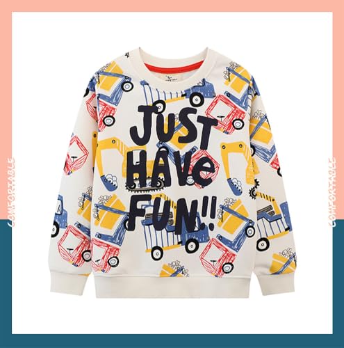 Boys Sweatshirts Casual Sweatshirts Cotton Sweatshirts Long Sleeve T-shirts Crew Neck Cartoon Tops for Boys-5263