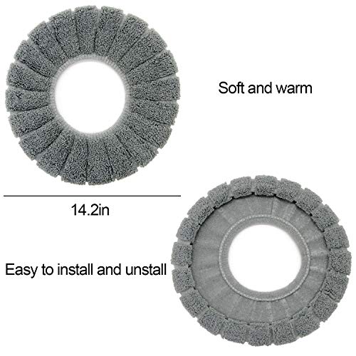 Alpurple 5 Packs Soft Warmer Bathroom Toilet Seat Cover Pads-Reusable Stretchable Comfortable and Washable Cushioned Lid Covers