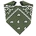 ...KARL LOVEN - Bandana 100% algodón - Paisley Caqui verde - Pañuelo para el cuello, cabeza bufanda para hombre, mujer y niño muñeca Pulsera motociclista Deportiva