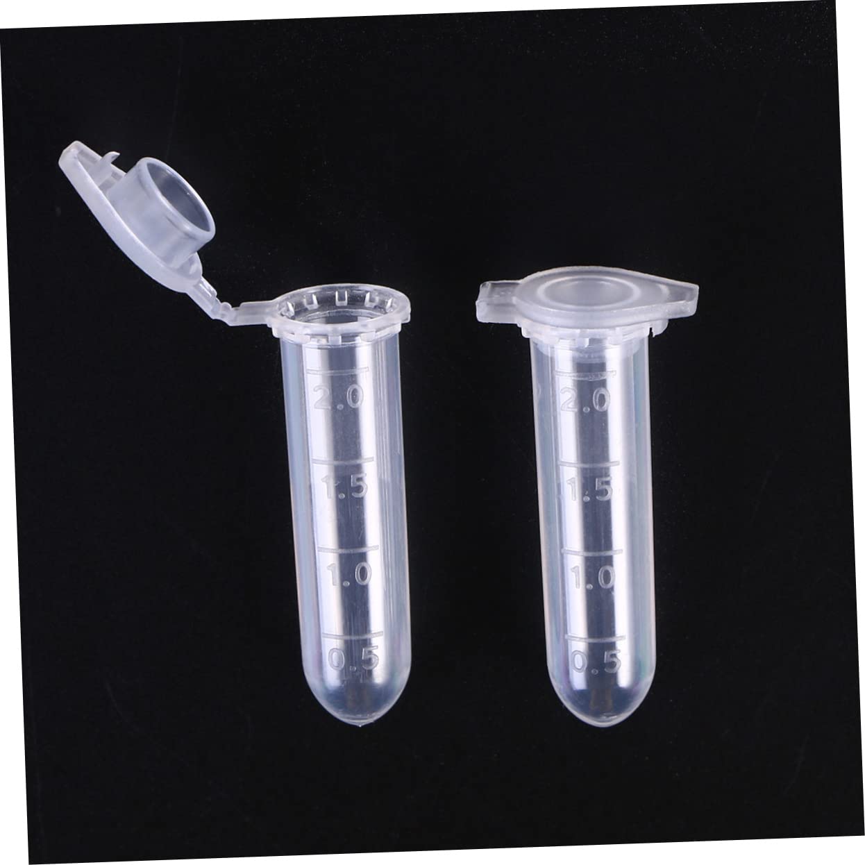 Ciieeo Tubo de Centrífuga 2ml con Tapa Ajustada y Escala Precisa, Base Redonda, Plástico white, 1000 Piezas para Uso en Laboratorio
