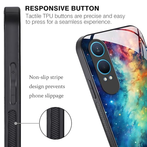 YUXING Slim Case for OnePlus Nord CE 4 Lite 5G, Abstact Art Geometry Pattern Design Anti-scratch Glass Back Cover - Image 2