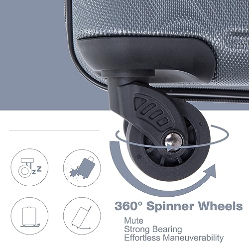 Travelhouse 3-Piece Wear-Resistant Hard Shell Spinner Suitcase Set with TSA Lock, Clear, 20/24/28 inches4