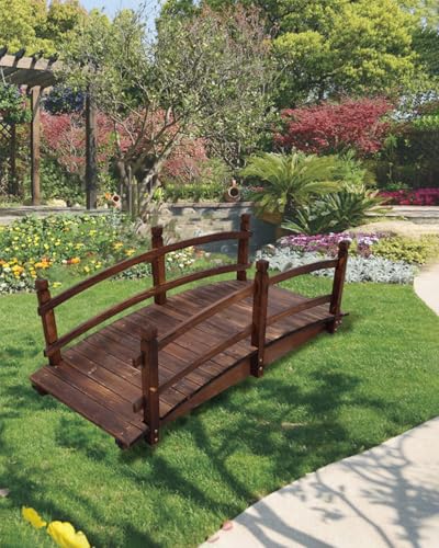 Pont de jardin en bois pour allées extérieures, décoration de paysage et accents d'étang