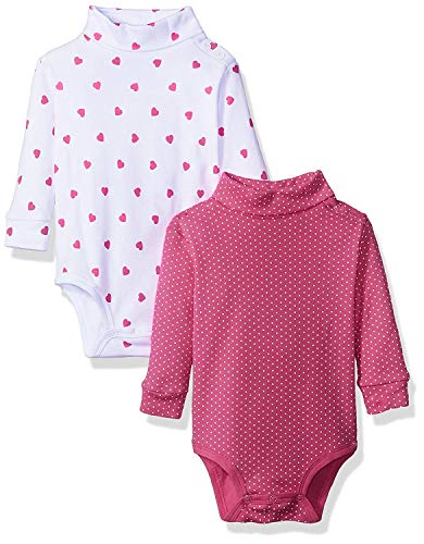 Spasilk 2-Pack Baby Turtleneck Long Sleeve Bodysuit—Baby Boy and Baby Girl—Baby Essential—Baby Shower Gift