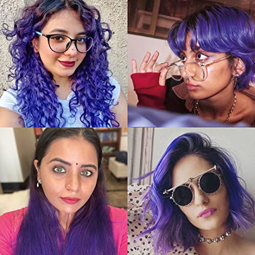 Image of Paradyes Semi-permanent Crinkle Violet DIY Conditioner Based Hair Colour 120 gm and Lighten Up! Bleach Pack 30 Vol. for all Hair Types
