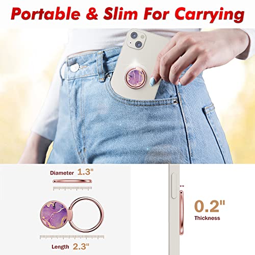 Chvelop Cell Phone Ring Holder, Finger Ring Stand, 360 Degree Rotation Finger Ring Kickstand, Metal Grip For Magnetic Car Mount Compatible With Iphone, Samsung, Lg,Sony,Smartphone Accessories (Purple) #TOP5