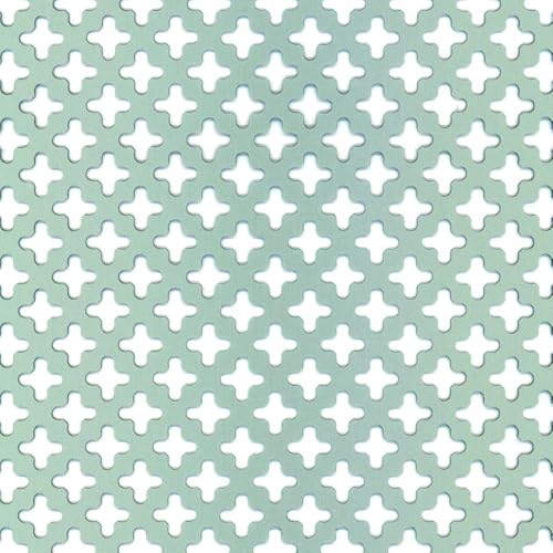Alberts 466893 Chapa Perforada, Perforación en Cruz, Aluminio, anodizado Plateado, 250 x 500 x 0,8 mm