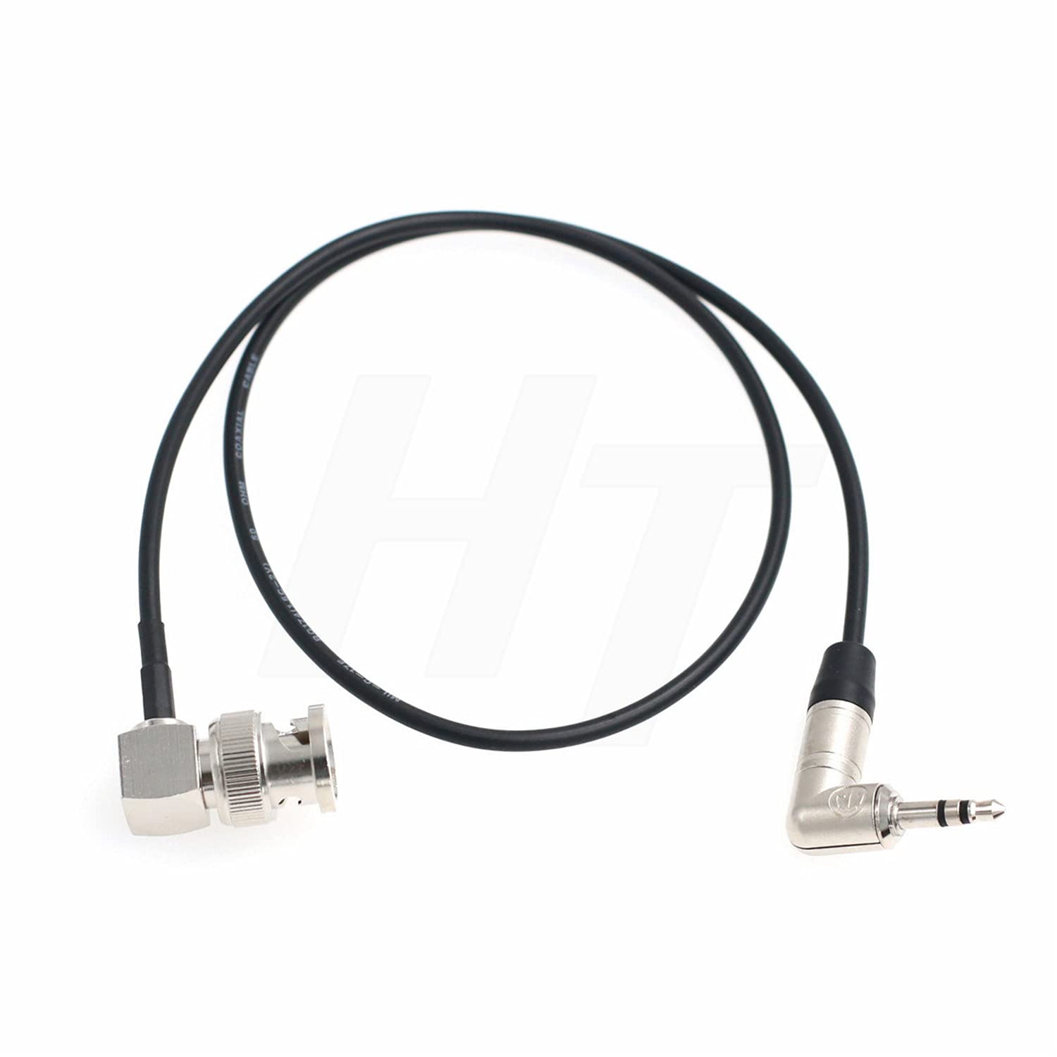 Timecode Cable Right Angle 3.5mm Mini Jack to BNC for Tentacle Sync to Camera and Mixer 8''