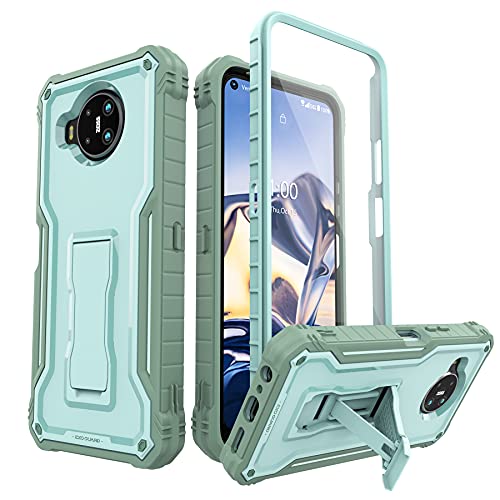 ExoGuard for Nokia 8 V 5G UW Case, Compatible with Nokia 8.3 Phone, Rubber Shockproof Full-Body Cover Case Built-in Screen Protector and Kickstand (Green)
