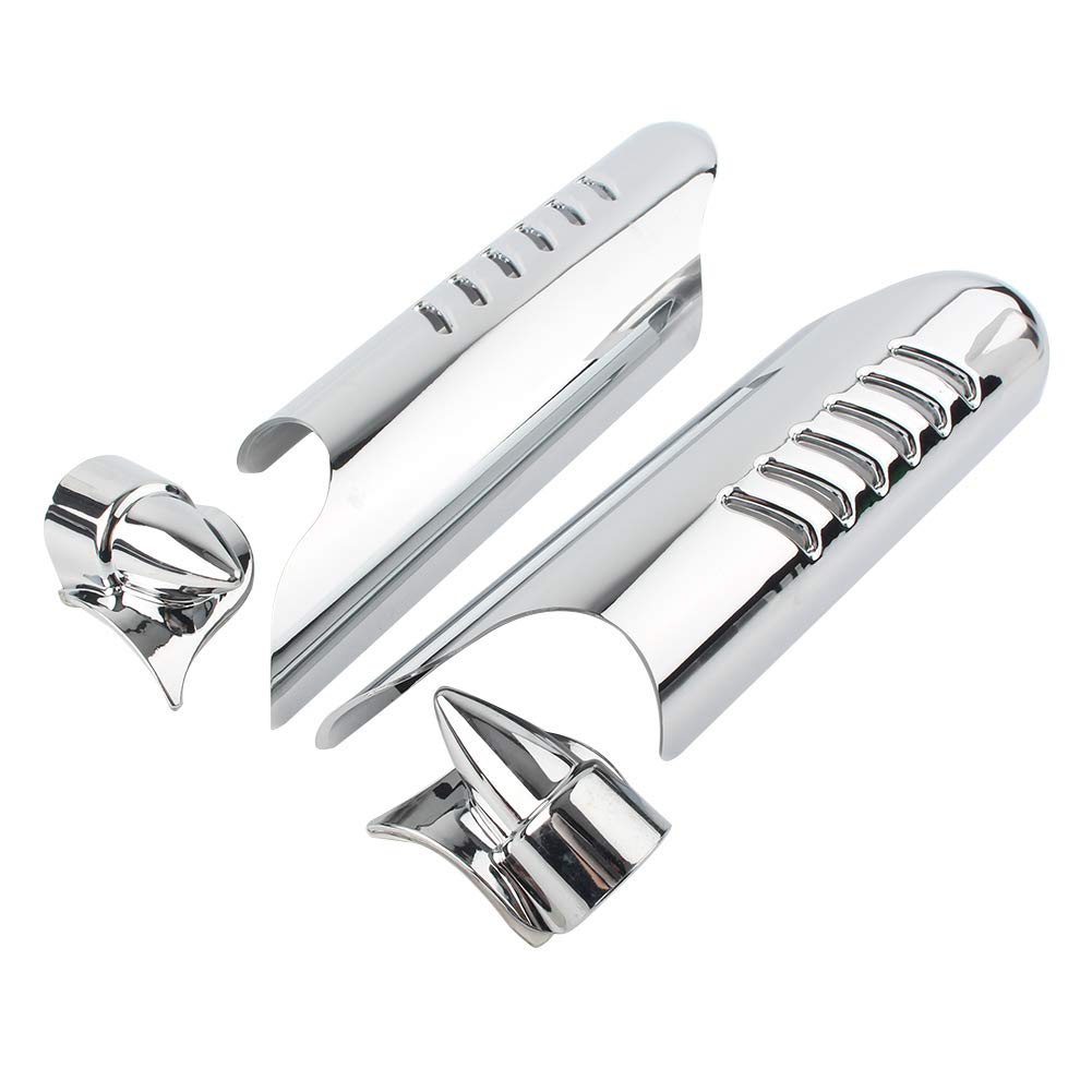 ハーレー純正ツーリングモデル用フロントフォークカバー フレイム炎柄 クローム Amazon | 2000-2013 ツーリング FLHT向け フロント フォークカバー