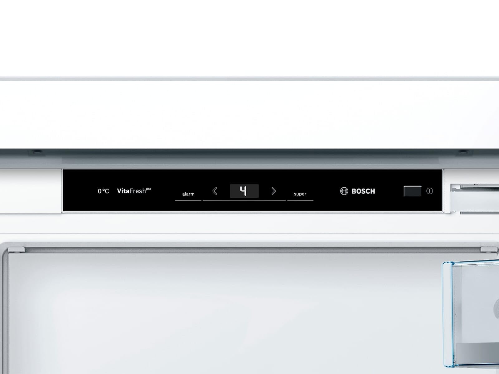 Bosch KIF82PFE0, serie 8, frigorifero da incasso con congelatore, nicchia 177,5 x 56 cm, raffreddamento da 254 l + congelatore da 15 l, prodotto in Germania, 3 volte più a lungo, ripiani in vetro di