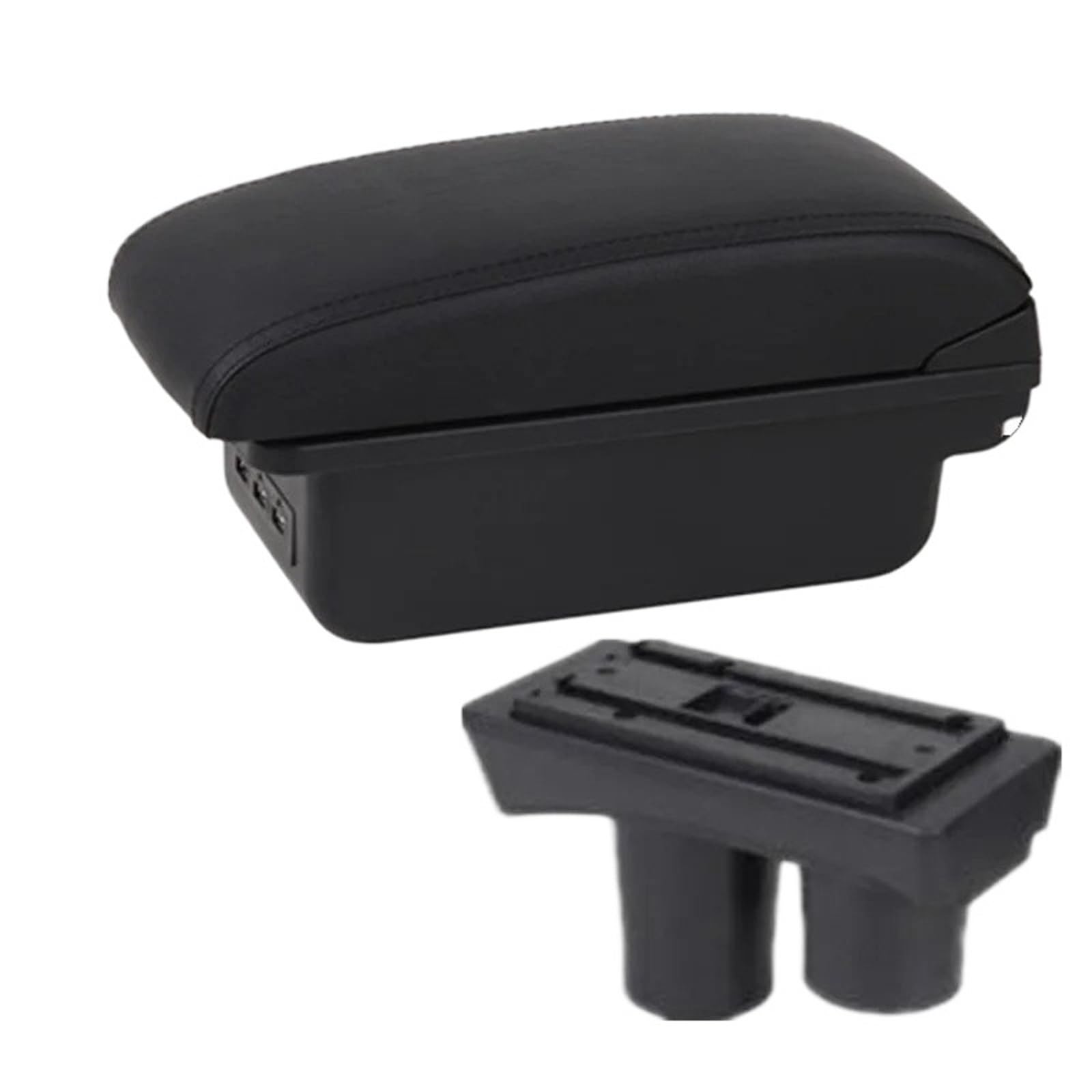 NOKRGQW Car Armrest Box For Citroen C2 For C3 Car Armrest Box Center Storage Retrofit Part Accessories(B2 black line 3USB)