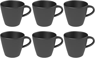 Villeroy & Boch - Manufacture Rock - Taza de café (6 unidades, 150 ml, porcelana), color negro