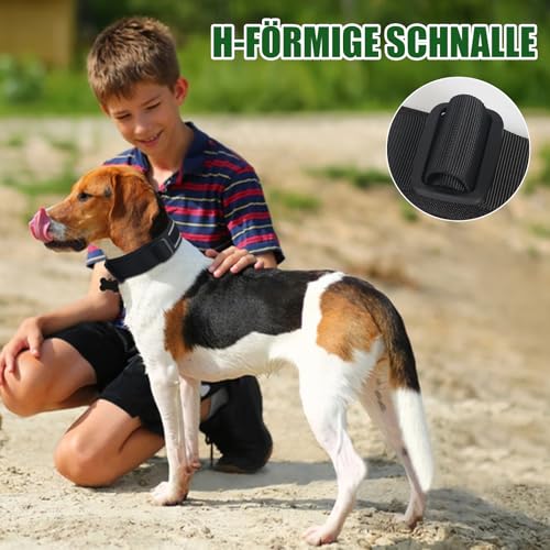 FEimaX Hundehalsband Personalisiert Hunde Halsband für Kleine Mittelgroße Hunde, Breite Reflektierende Verstellbares Taktisch Hundehalsband mit Metallschnalle für Ausbildung (Schwarz, M)