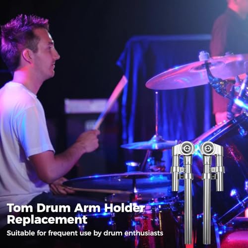 2 Soportes Ajustables para Tom Drum, Brazos de Soporte Metálicos para Batería, Soportes Estables para Kits de Percusión miniatura 5