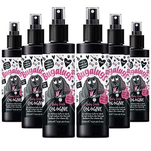 BUGALUGS Baby Fresh Dog perfume Spray, Vegan Pet Cologne Deodorizer, Dog Baby Powder -Pack of 6 - 6.8 FL Oz