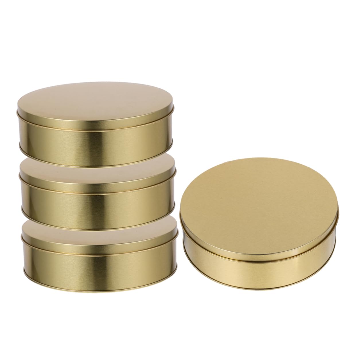 HEALLILY 4pezzi Scatole Per Biscotti Di Natale Coperchio Scatole Per Biscotti Di Natale Ronde in Metallo Per Contenitori Decorativi Dolcetti Per Feste Barattoli Per Dorati