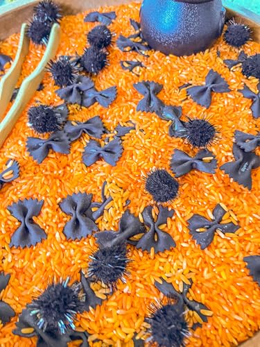 Image of Sensory Bin Filler for Sensory Table - Colored Rice for Sensory Play (Halloween)