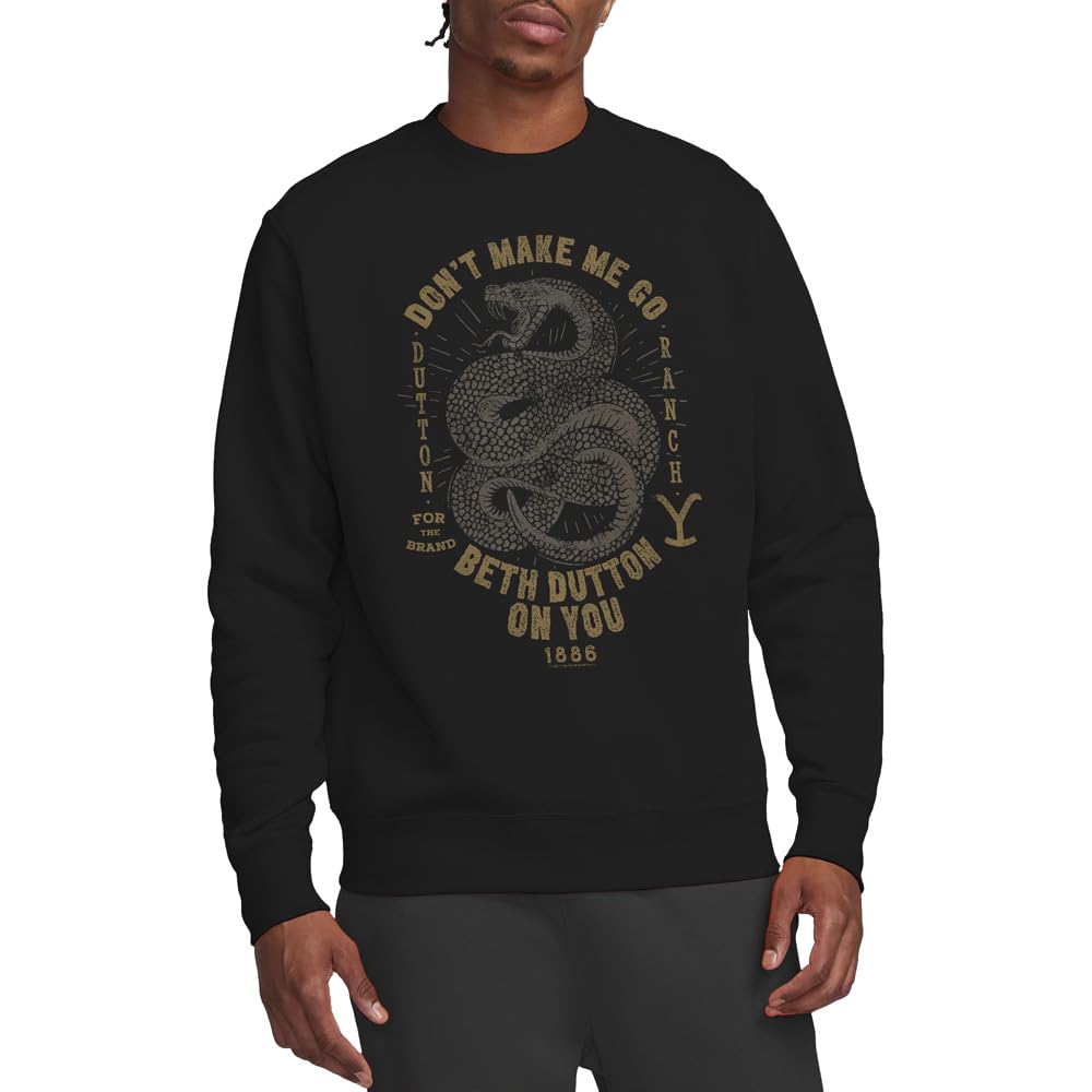 Yellowstone Unisex Black Beth Dutton Crew Sweatshirt, Large