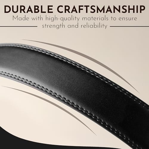 Image of Men's Vegan Leather Belt for Men, Formal /Casual,Autolock| Fit on up to 38 Inches Waist size