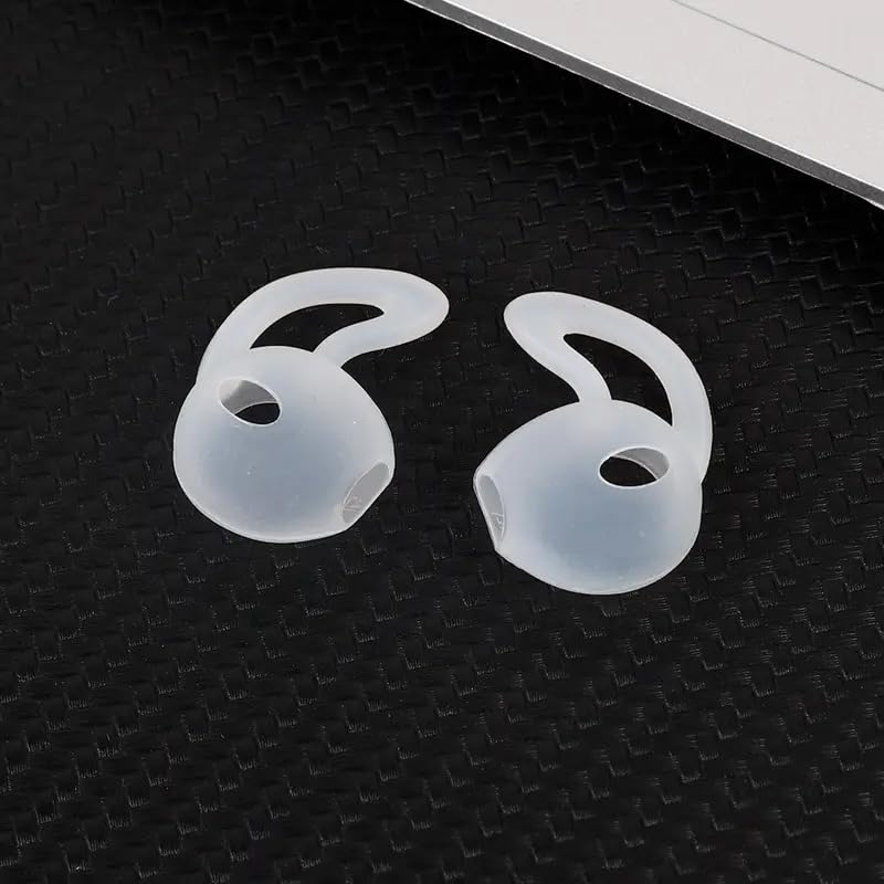 Image of Scalebee Silicone Ear Tips Ear Hooks Compatible with Apple AirPods /EarPods,Silicone Soft Covers Anti-Slip Sport Earbud Tips, Anti-Drop Ear Hook Gel Headphones Earphones Tips (Clear) | For Apple AirPods /EarPods