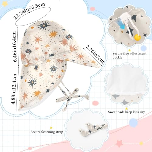 Boho Simple Style Sea Shell Stars Toddlers Beach Hat Boys Hat Girls UPF 50+ Protection Wide Brim Travel Essentials4
