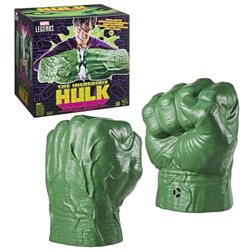 Hasbro Marvel Legends Series, pugni premium per roleplay dell'Incredibile Hulk, con effetti sonori di distruzione, oggetti da collezione per adulti