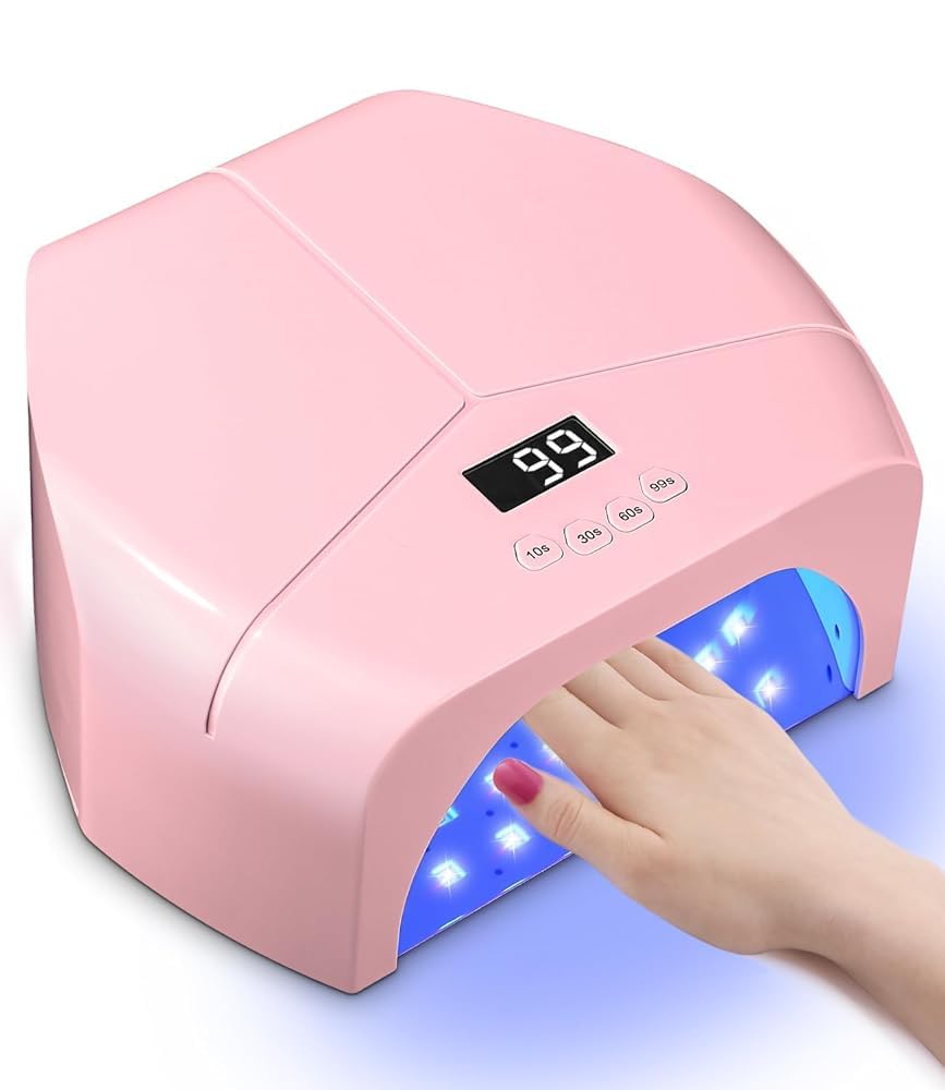 Lampara UV LED Uñas 298W, Lampara Uñas Semipermanentes, Lampara UV con 72 LEDS/Sensores Automáticos, Secador de Uñas, Lámpara de Uñas Profesional