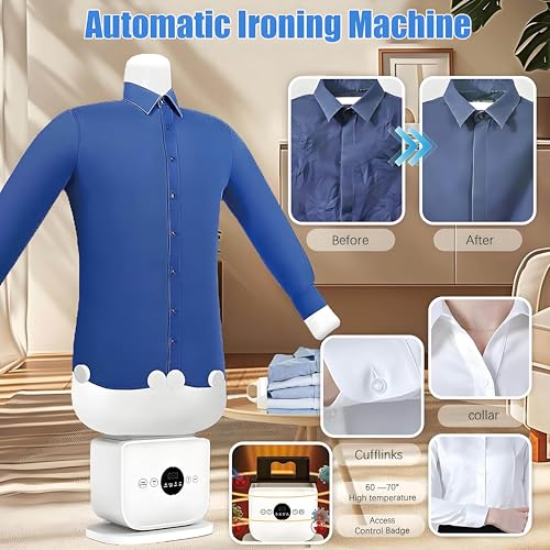 Ferro da stiro automatico a vapore senza mani, pressa gonfiabile a 360 gradi con calore e aromaterapia. Cura rapida dei vestiti per le donne degli uomini, controllo del tocco del vapore verticale, mac