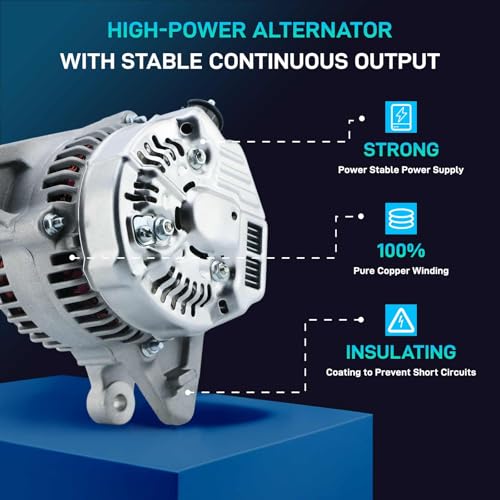 Image of New Alternator Replacement Fit for 2003-2008 Toyota Corolla Matrix 1.8L Pontiac Vibe 2003 2004 2005 2006 2007 2008, for 2000-2005 Celica MR2 Spyder 00 01 02 03 04 05, Replace OE 27060-0D110, 13878