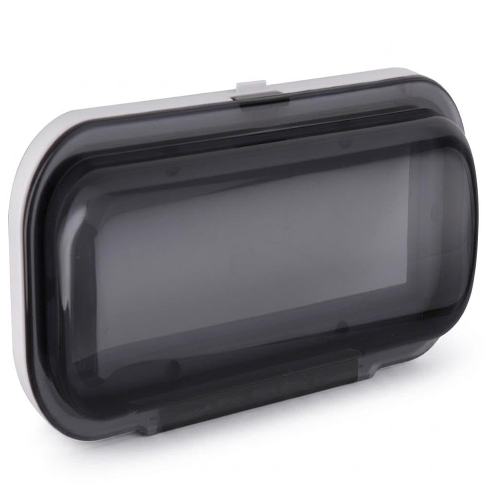 Pyle Marine Stereo Cover – Marine Stereo Cover- Water Resistant Speaker Cover- Radio Protective Cover for Boat with Folding Door and Spring Loaded Closure - Includes Mounting Gasket - White