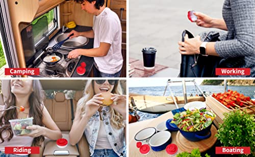 Salt And Pepper Shakers Moisture Proof Set Of 4 Small Mini Salt Shaker To Go Camping Picnic Outdoors Kitchen Lunch Boxes Travel Spice Set Clear With Red Covers Plastic Airtight Spice Jar Dispenser #TOP1