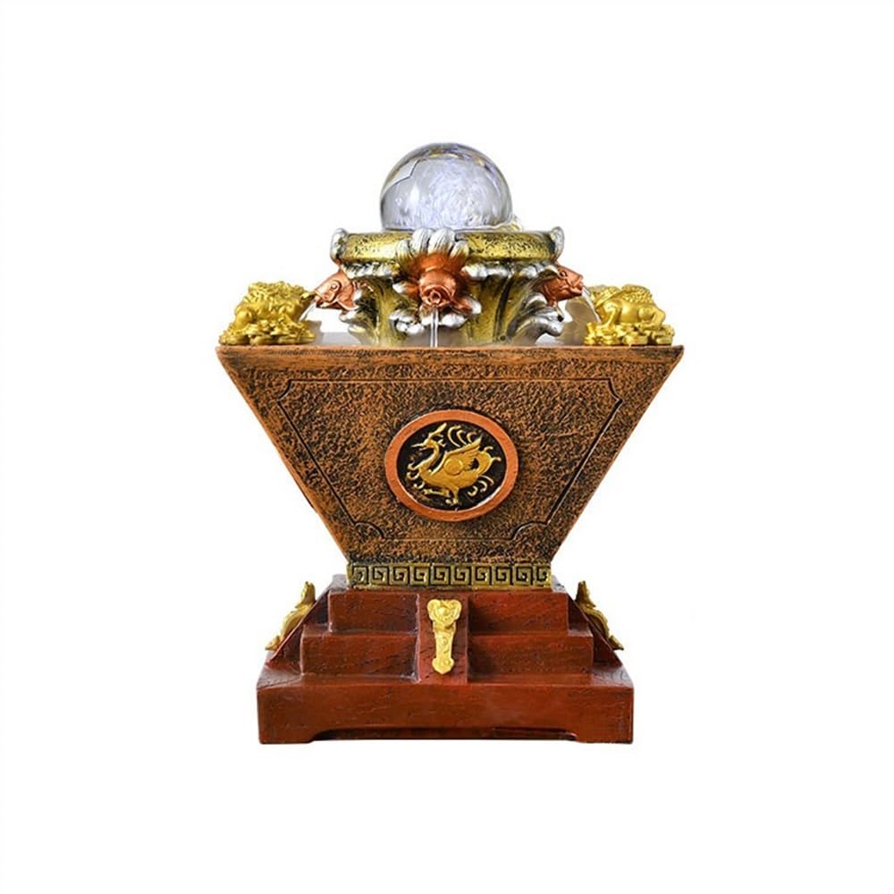 Desktop fountain Office Treasure Inviting Wealth Fountain Desktop Ornaments Indoor Decorations Zen Water Features Desk waterfall decor