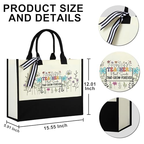 Women Canvas Tote Bag, Gifts for Her Birthday, Mother's Day, Valentine’s Day, Christmas, Thanksgiving or Retire Gift2