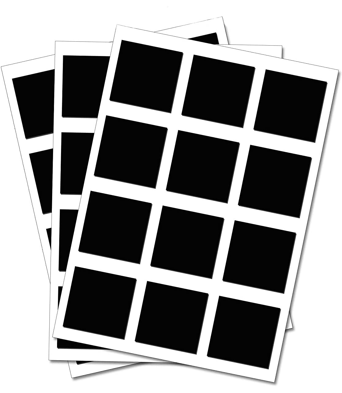 120 Black Squares - Removable Self Adhesive Waterproof Durable Vinyl Stickers - Digitally Cut to the sticker Shape - size 13mm