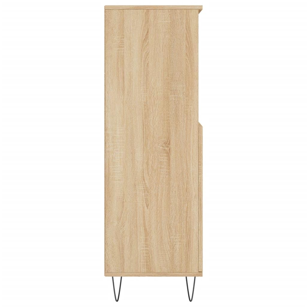 vidaXL Buffet Haut, Armoire avec 6 Compartiments et Portes, Meuble de Rangement avec Pieds Salle de Séjour, Industriel, Chêne Sonoma Bois d'Ingénierie