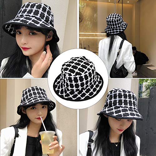 ABOOFAN 1Pc elegante peludo chapéu balde da moda inverno aquecedor boné pescador adorável chapéu que