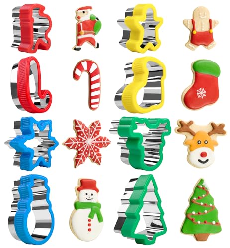 8 Stück Weihnachts Ausstechformen, Keksausstecher Weihnachten mit PP-Rand,...